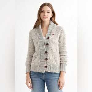 Hollister Cream Button-Up Cardigan